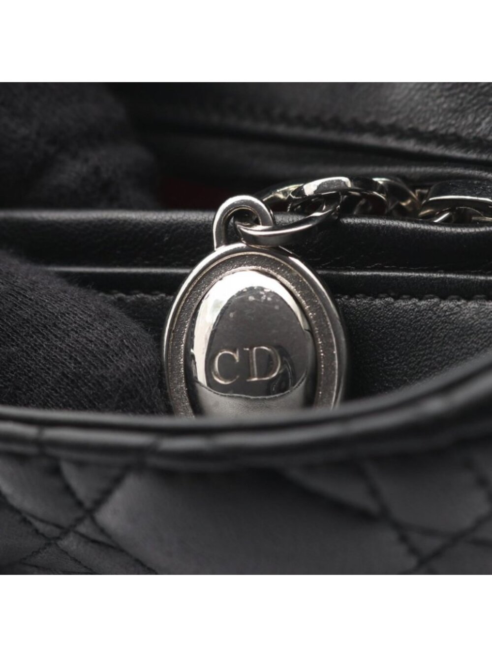 ★SOLD★ Dior Handbag Lady Dior Large Cannage 2-Way Black Leather Lady Dior Tote - Picture 9 of 9